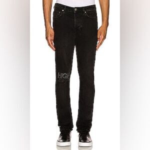 Ksubi Krow Black High Logo Skinny Denim Jeans Size 32x32